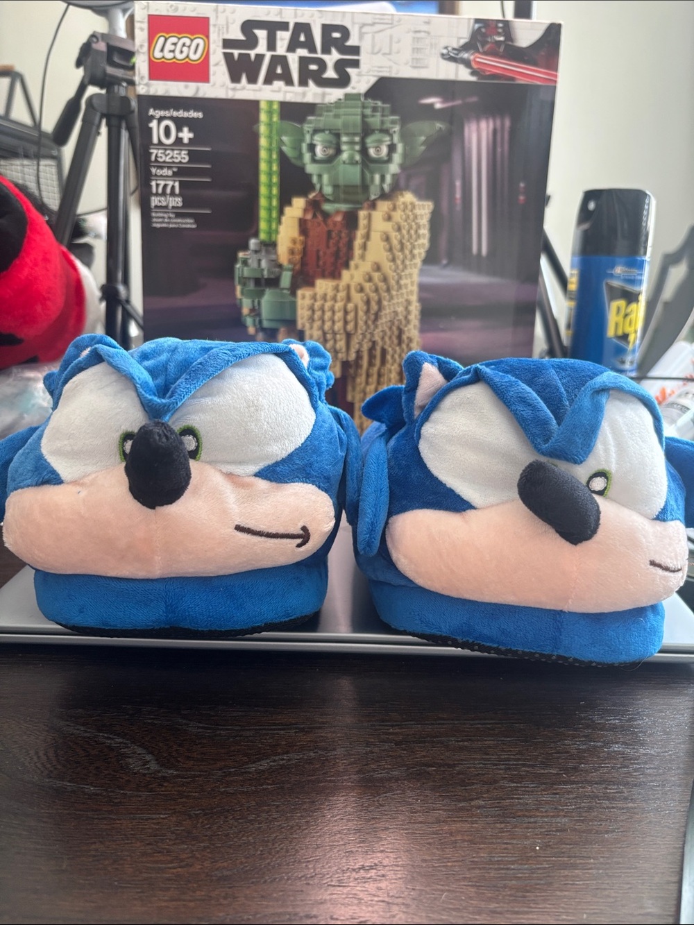 Sonic Blue Plush Slip-On unixes Slippers - Cute Character Comfort